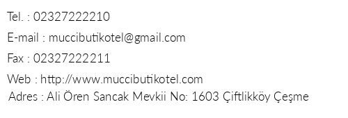 Muci Butik Otel telefon numaralar, faks, e-mail, posta adresi ve iletiim bilgileri